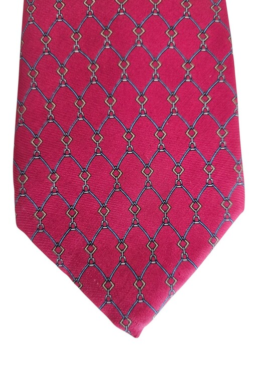 Brooks Brothers Other - BROOKS BROTHERS Silk Red Geometric Chain Link Lattice Equestrian Tie | SZ 60"